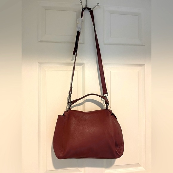 NWOT Free People Top Handle RED | BURGUNDY Leather Crossbody Bag - Picture 6 of 12